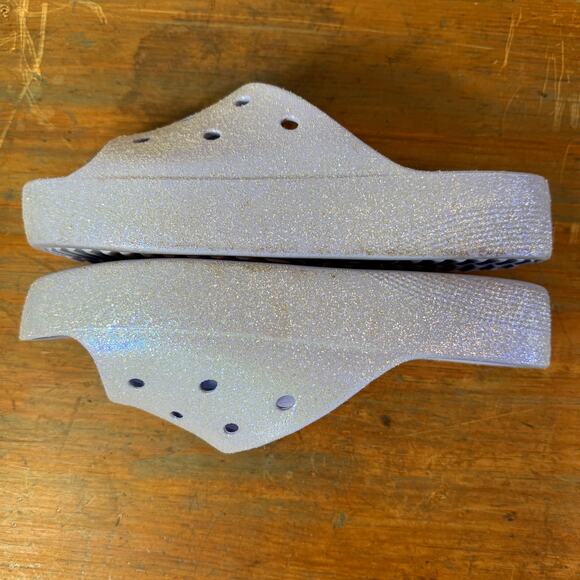 Crocs Classic Platform Glitter Womens 11 Moon Jelly Purple Slide 208233-5Q6 - Picture 9 of 11